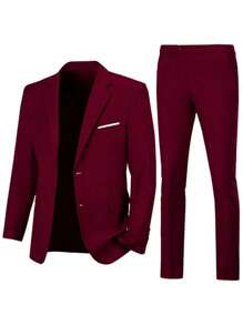 Adult Men's Suit Two-Piece Jacket Pants - Burgundy - View 1