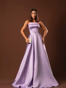 Elegant Strapless Graduation Party Dress Code 110 - Lilac Purple - View 1