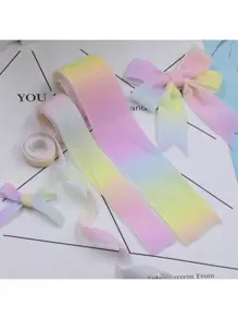 1 pieza Cinta de poliéster arcoíris multicolor de 3m, cinta con estampado degradado por transferencia de calor para accesorios de cabello, ropa y accesorios decorativos - Multicolor - Ver 10