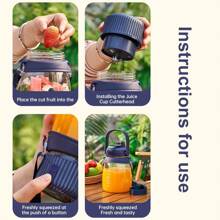 Vaso exprimidor portátil de 10 hojas con gran capacidad, exprimidor eléctrico multifunción para frutas y verduras