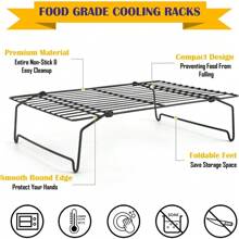 1/3 Tier Stainless Steel Stackable Cooling Rack, Suitable For Baking, Cooking, Roasting, Oven And Dishwasher, For Cookies, Pizza, Cakes And More