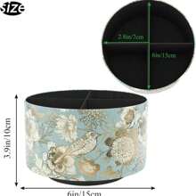 Hennaja Round Leather Art Supply Organizer,Remote Control Holder,360 Degree Rotating,Multi-Functional Pencil Holder,4 Compartments Desktop Stationary Organizer(1-Blue Bird) - 1-colorful Flower - View 2