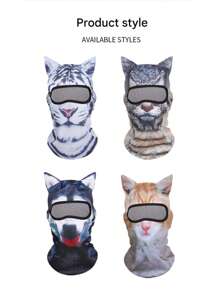 1pc Animal Party Street Cute Polyester (Polyethylene Terephthalate) Balaclava Face Mask, Personalized Design For Summer Cycling, Sun Protection, Outdoor Sports, Party Dress Up, Spring/Summer/Autumn - A - View 8