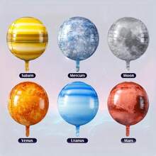 12Pcs/Set Vibrant Space Themed 22Inch 4D Aluminum Foil Balloon Earth And Planetary Design Colorful Galaxy Decorations For Birthday Wedding Graduation Ceremonies Space Party Decorations - Multicolor - View 2