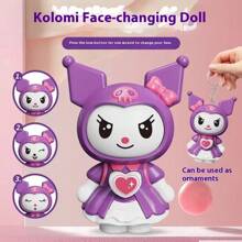 Sanrio 1 pezzo Portachiavi Kuromi Sanrio, giocattolo creativo antistress con espressione del viso che cambia, ciondolo bambola Kuromi multiesepressiva, adatto per decorare chiavi, borse e altri articoli