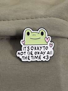 5pcs Green Frog Enamel Needle Cartoon Cute Animal Badge Accessories, Bags, Clothes, Jewelry Accessories, Daily Gifts For Friends - Green - View 7