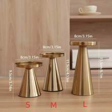 Set de 3 candelabros con acabado de cobre para decoración del hogar y bodas