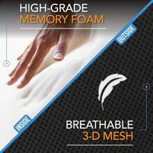 SASONITE – 2 In 1 – Back Support And Seat Cushion, Premium Adaptive Motion Memory Foam, Perfect Fit For Most Office Chairs And Car Seats, Ultimate Comfort And Support For Enhanced Focus And Productivity Throughout Your Day. - 2 件裝腰枕+座墊/全黑 - 查看 6