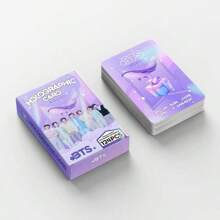 Sanrio Conjunto de 92 cartões fotográficos holográficos, cartão LOMO frente e verso, cartão INS de apoio aos fãs, cartão de coleção, cartão de felicitações (60 cartões + 32 adesivos), volta às aulas, material escolar