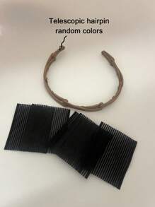 1 Set Of Bangs Sticker And Portable Headband, Bangs Magic Sticker, Wispy Hair Sticker, And Retractable Headband For Carrying, Foldable, Random Color Headband - Random Color - View 8