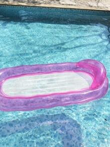 1 pieza Hamaca inflable de agua, diseño de ola transparente, flotador de piscina y playa para adultos para fiestas, regalo perfecto de verano, tumbona flotante multifuncional para diversión y descanso de vacaciones de adultos, artículos esenciales de playa, accesorios de playa