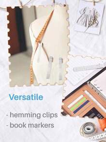 10pcs 3inch Sewing Clips, Single Binding Clips, Diy Marking Tools, Metal Hemming Clips For Fabric - Silver - View 4