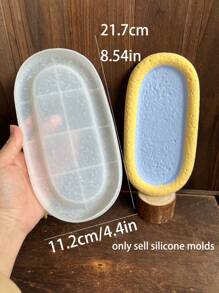 1pc Silicone Gypsum Storage Tray Molds DIY Oval Coasters Concrete Cement Mould Jewelry Display Storage Dish Home Decoration