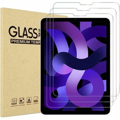 3 paquetes de protector de pantalla compatible con iPad /2/3/4/5/6/7/8/9/10/11 2015/2024/2025 Air Mini 5ta 4ta generación (Air 5/4, 10.9 pulgadas, 2022/2020) iPad Pro 10.2/11/10.5/9.7/12.9/13 pulgadas (2022/2021/2020/2018) Tableta - Vidrio templado, compatible con funda, compatible con Apple Pencil Regalo para cumpleaños, familia, amigos Protector de pantalla para tableta, accesorios para tableta Resistente al agua, a los golpes, a las caídas, a los arañazos, antihuellas dactilares Cobertura completa