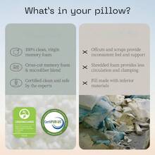 Almohada ajustable original para viajes y camping, almohada pequeña para acampar con bolsa compresible, espuma viscoelástica de fuego medio con funda lavable Lulltra, certificado - Blanco - Ver 6