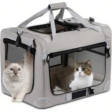 Extra Large Cat Carrier For 2 Cats, Portable Soft Sided Large  For Traveling, Indoor And Outdoor Uses, 24"*16"*16"