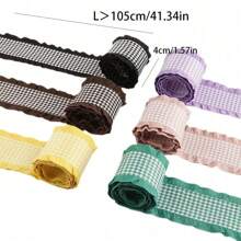 Cinta de grosgrán con textura de espiga con volantes, accesorio DIY para manualidades, decoración de ropa, cajas de regalo, suministros para envolver flores - Multicolor - Ver 4