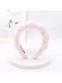 1 pieza Diadema con forma de nube simple de esponja para mujeres, diadema de verano para lavado de cabello y peinado, accesorios rosas, diadema, diadema para el cabello, diadema para el cuidado de la piel