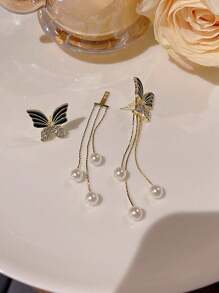 1 Pair & Unique Asymmetric Earring Set, Great For Outdoor, Travel, Party, Wedding, Holiday Outfit And Gift