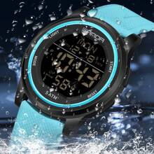SANDA. SANDA Men's Luxury Sports Electronic Wrist Watch, Shock Resistant, Waterproof, Chronograph, Stopwatch, Alarm, Multi-Function LED Digital Watch - one-size - View 5