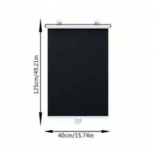 Store occultant sans perçage avec 3 ventouses noires, store enrouleur rétractable portable pour fenêtre, rideau pour la maison, le bureau et la voiture