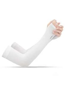 1 paire de manchettes de protection anti-UV unisexe, manches respirantes pour dames, gants de protection solaire pour l'extérieur, rétractables, parfaits pour l'été, s'assortissent à divers vêtements