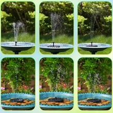 Upgraded Solar Powered Floating Water Fountain For Garden Outdoor Decoration, With 6 Nozzles, For Bird Bath, Garden, Pond, Fish Tank, Aquarium, Swimming Pool, Waterproof IPX8