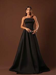 Elegant Strapless Graduation Party Dress Code 110 - Black - View 1