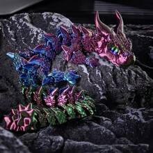 1 pieza Estatua encantadora de dinosaurio de doble cuerno impresa en 3D con ojos aleatorios - Ideal para recuerdos de fiestas temáticas, regalos de cumpleaños, obsequios para fiestas, usar como decoración de automóvil, decoración del hogar y automóvil, sala de estar, entrada y exhibición de mesa