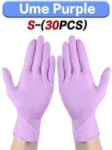 100/50/30/10pcs Prune Disposable Nitrile Gloves, Waterproof, Oil-Proof, Thick, Suitable For Kitchen, Beauty, Household, Suppliers For Kitchen, Bathroom, Home Cleaning, Household Products