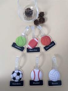 1pc Customized Acrylic Luggage Tag, Personalized With Name, Sports Theme Birthday/Children's Day Gift - Clear - View 2