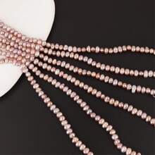 1 brin de 20 cm/7,87 pouces 0,4-0,5 cm/0,16-0,2 pouces de perles de culture d'eau douce violettes à trous complets, pour la fabrication de bijoux artisanaux DIY