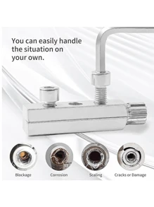 Juego de 10 piezas de herramientas extractoras para tuberías dañadas, removedoras y extractoras de tornillos dañados, herramienta multifuncional para extracción de grifos rotos, con ajuste de apertura de rosca, kit extractor fácil de usar para grifos de agua dañados