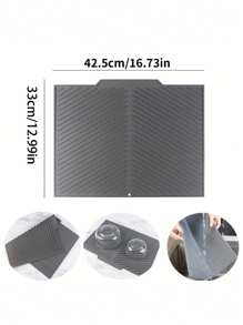1 Pc Silicone Dish Drying Mat - Foldable, Heat-Resistant, Multi-Purpose Kitchen Draining Pad, Suitable For Dishes And Utensils