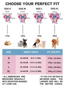 1 pièce/2 pièces Mignons sous-vêtements physiologiques pour animaux de compagnie avec imprimé nœud et fraise, culottes anti-harcèlement pour chiens et chats de taille moyenne/petite