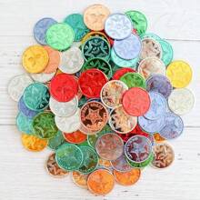 10/50/100 bunte Kunststoff-Goldmünzen, Simulation Kunststoff-Falschgeld, Piraten-Jagd-Spielmünzen, Schätze geeignet für Karnevalsspiele, Piratenparty-Deko-Geschenke, Jagd-Spielzeug-Zubehör, Goldmünzen-Belohnungspunkte, Halloween-Piraten-Spielsachen