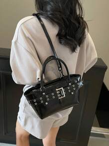 Oversized Motorcycle Waist Bag Tote Handbag For Women, Large Capacity, Fashion, Commuter Shoulder Handbag