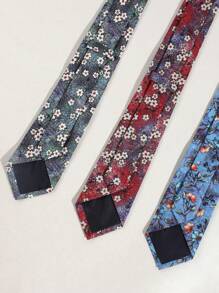 1pc Men's Floral Pattern Tie, Suitable For Sports, Travel, Daily Party Matching