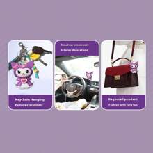 Sanrio 1 pezzo Portachiavi Kuromi Sanrio, giocattolo creativo antistress con espressione del viso che cambia, ciondolo bambola Kuromi multiesepressiva, adatto per decorare chiavi, borse e altri articoli