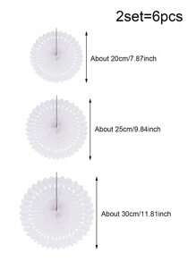 3 pezzi/6 pezzi/12 pezzi Fiori a ventaglio di carta bianchi, rossi, vuoti per decorazioni, serie blu oceano e rosa per feste di compleanno, matrimoni, decorazioni appese con corde, sfondo da parete