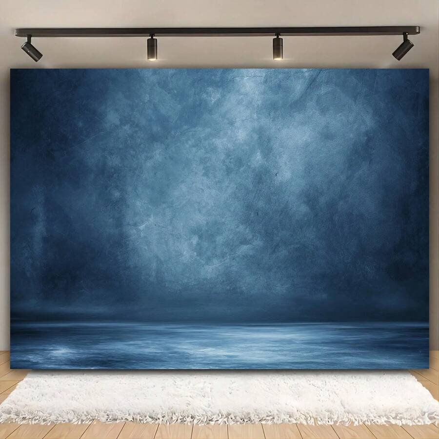 1 Fondo de fotos de poliéster multifuncional - Azul profundo y morado abstracto, fondo de fiesta grueso, adecuado para bodas, cumpleaños, aniversarios - opción ideal para decoración de mesa de pastel familiar y accesorios para cabina de fotos - Multicolor - Ver 1