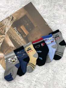 Kit Up To 12 Pairs Of Boys' Socks For Children Colorful, Fun, Comfortable Socks, Beautiful And Varied Colors And Prints - Nhiều màu - Xem 10