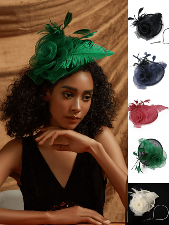 1 Pc Fascinators Hats For Women Tea Party Hats 1950s Kentucky Derby Hats Feather Hair Clip For Bride Wedding Party Birdcage Veil Headband Flower 1920s Headpiece For Horse Race Vintage Hats 50s Outfit Hats 1940s Victorian Hat Pillbox Hats Accessories For Women Girl Birthday Mother's Day Gift Mini Hat Tiny Hat Mini Cap