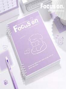 Cuaderno de anillas extraíble atractivo A5, blocs de notas rayados de 60 hojas, estético - Multicolor - Ver 14