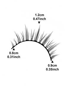 10对自然款假睫毛，韩国明星同款超自然长黑坚固睫毛，超可爱，卡通妆容，日常通勤化妆工具，韩国高端柔软美睫毛，日式自然款 - 自然纖長款 - 查看 2