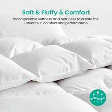Goose Down Comforter Duvet Insert-Ultra Soft All Season Size Down Comforter-Hotel Collection Fluffy Medium Warmth White Down  Comforter-HONGQINGRONG - Twin68''*90'' - View 4