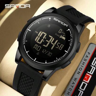 SANDA. SANDA Student Sports Quartz LED Electronic Watch Calorimeter Step LED Digital Men's Watches Sleep Monitoring Multifunction Smart Electronic Wristwatch