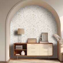 1 Roll Beige French Self-Adhesive Wallpaper - Bird & Plant Print Pattern, Waterproof And Moisture Proof, Removable And Reusable Wallpaper Sticker, Applicable For Living Room, Bedroom, Dining Room, TV Background Wall, Home Decor, Cabinets, Tables, Shelves, Furniture Renovation, Size 44*300/500/1000cm - Multicolor - View 9