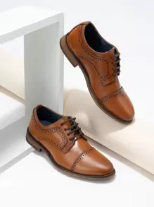 Boy's Classic Oxfords Dress Shoes Smooth PU Upper Comfortable Suitable For Back To School Daily Wear Brown Shoes - màu nâu - Xem 10