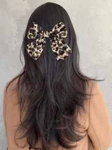 1/4PCS Colorful Leopard Print Bow Hair Clip For Girls And Women, Fashionable, Elegant And Personalized, The Best Gift, Mother's Day, Fashionable Hair Clip, Suitable For Parties Claw Clips Hair Claws Hair Barrettes